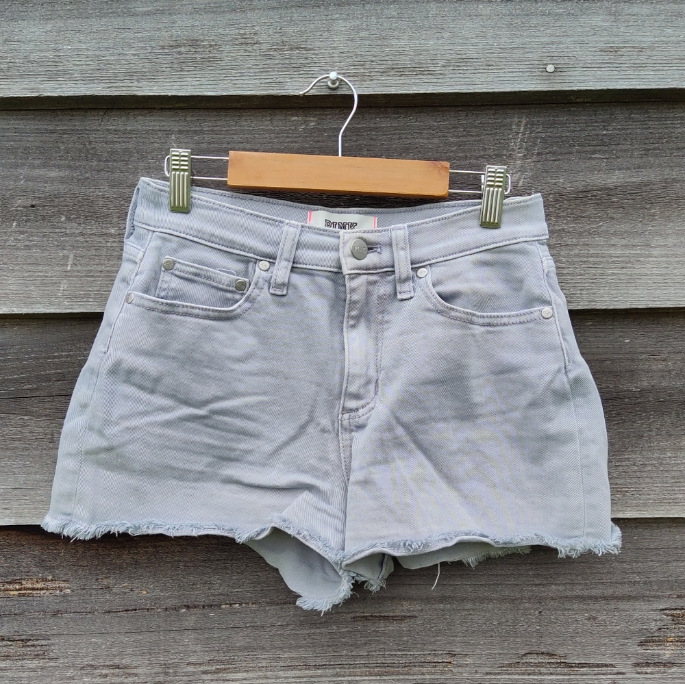 PINK by Victoria's Secret cut off denim shorts light wash gray high rise - 2